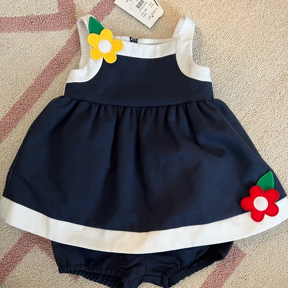 Navy and white baby set